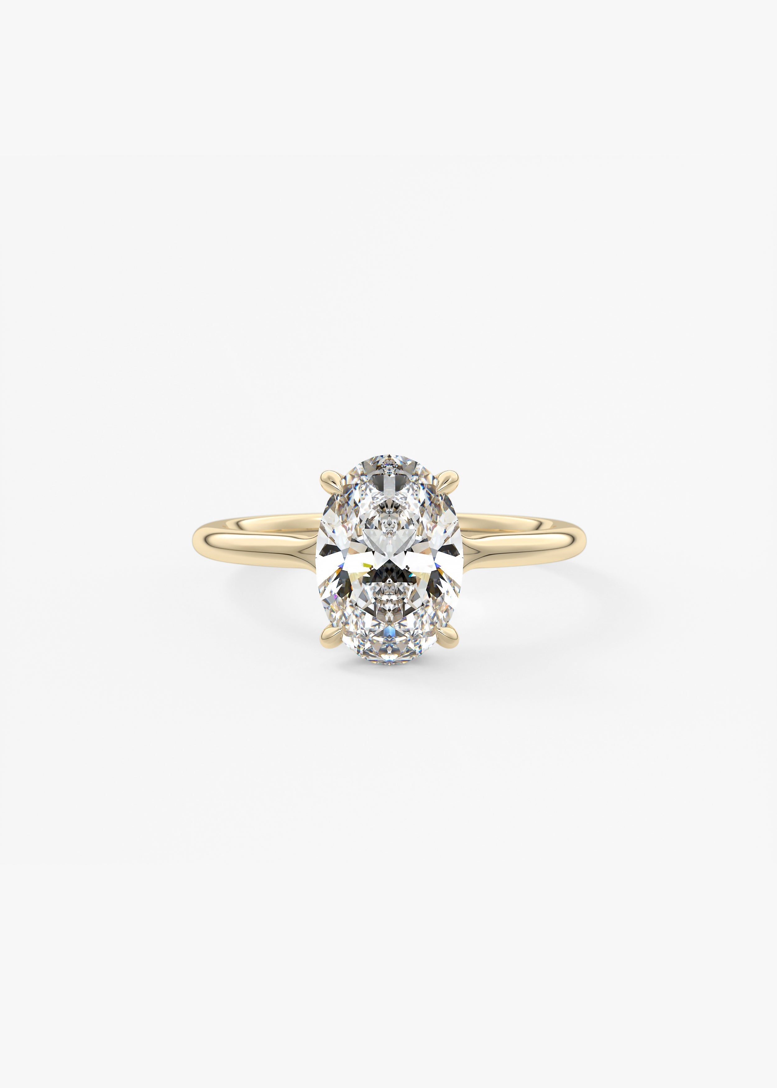 Oval Solitaire With Raised Basket Gallery Lab Grown Diamond Engagement Ring